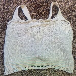Kids Cream Knit Tank Top